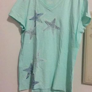 T-shirt w/sequined starfish